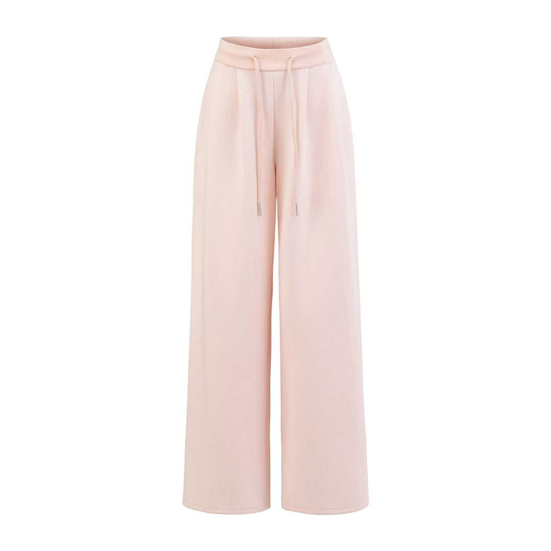 Wide jogger pants for women with elastic waist and decorative drawstring Lune London