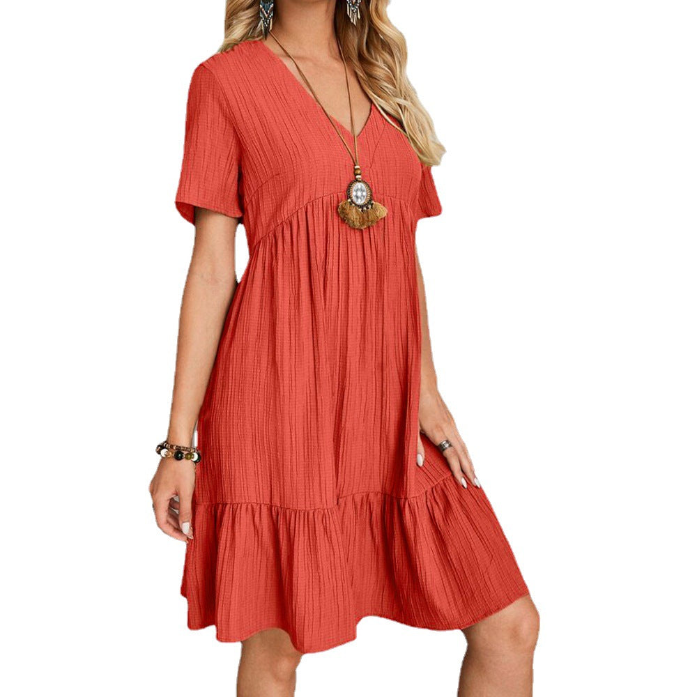 Lune London V neck flared midi dress for ladies