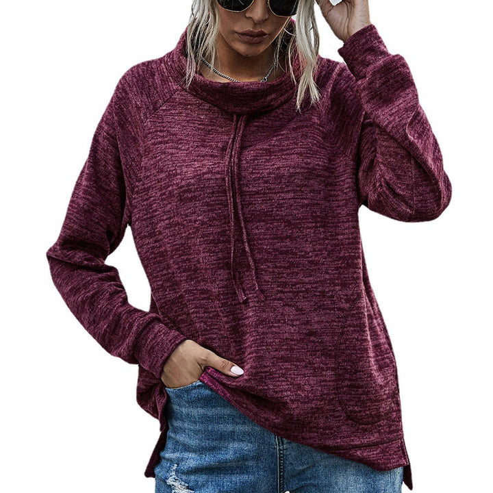 Pull femme décontracté avec col montant et poches pratiques Lune London