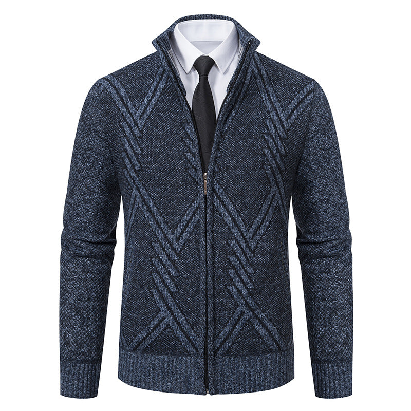 Men's knit jacket with modern geometric patterns Lune London