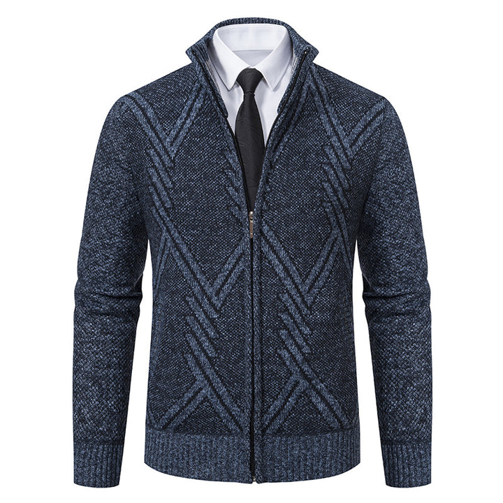 Men's knit jacket with modern geometric patterns Lune London