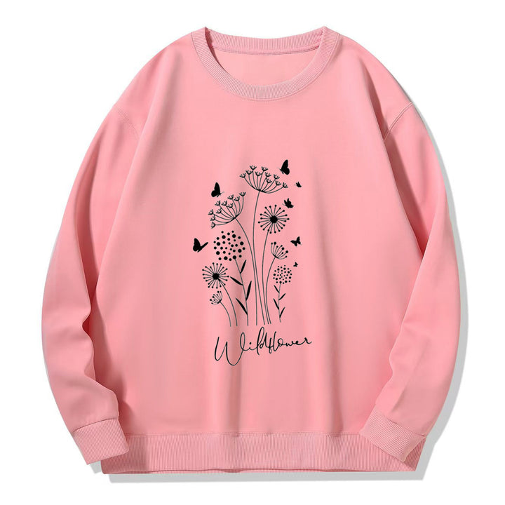 Sweat à capuche pour femmes avec imprimé fleurs sauvages et doublure intérieure confortable Chic & Stil