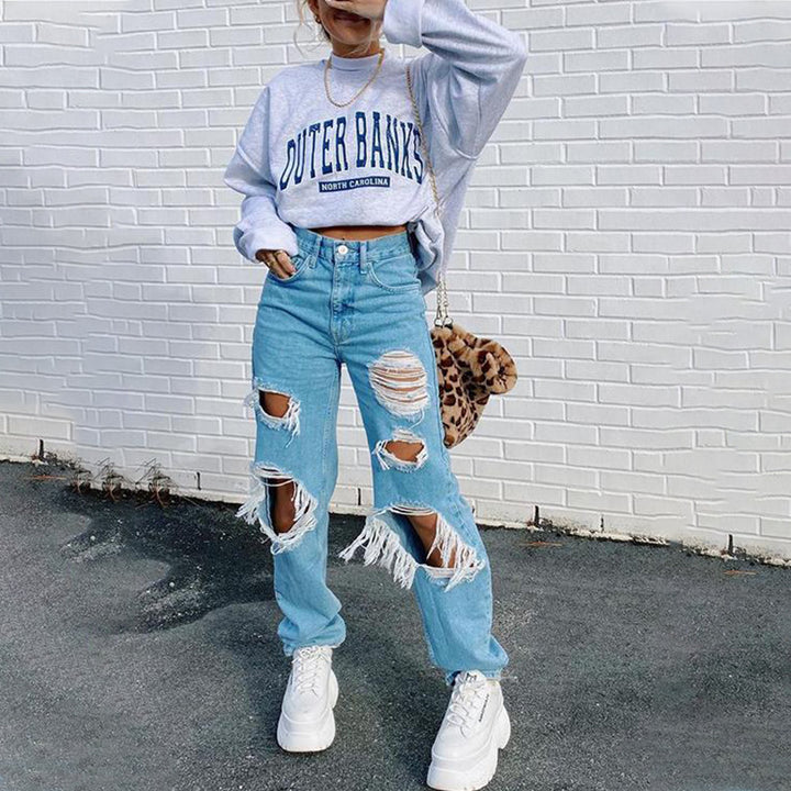 Women's sweatshirt with sporty print Lune London