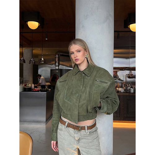 Ladies Cropped Suede Jacket Lune London