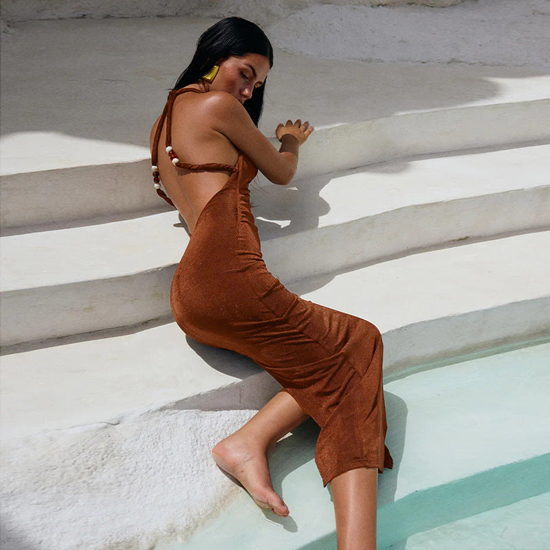 Lune London Spaghetti strap bodycon maxi dress
