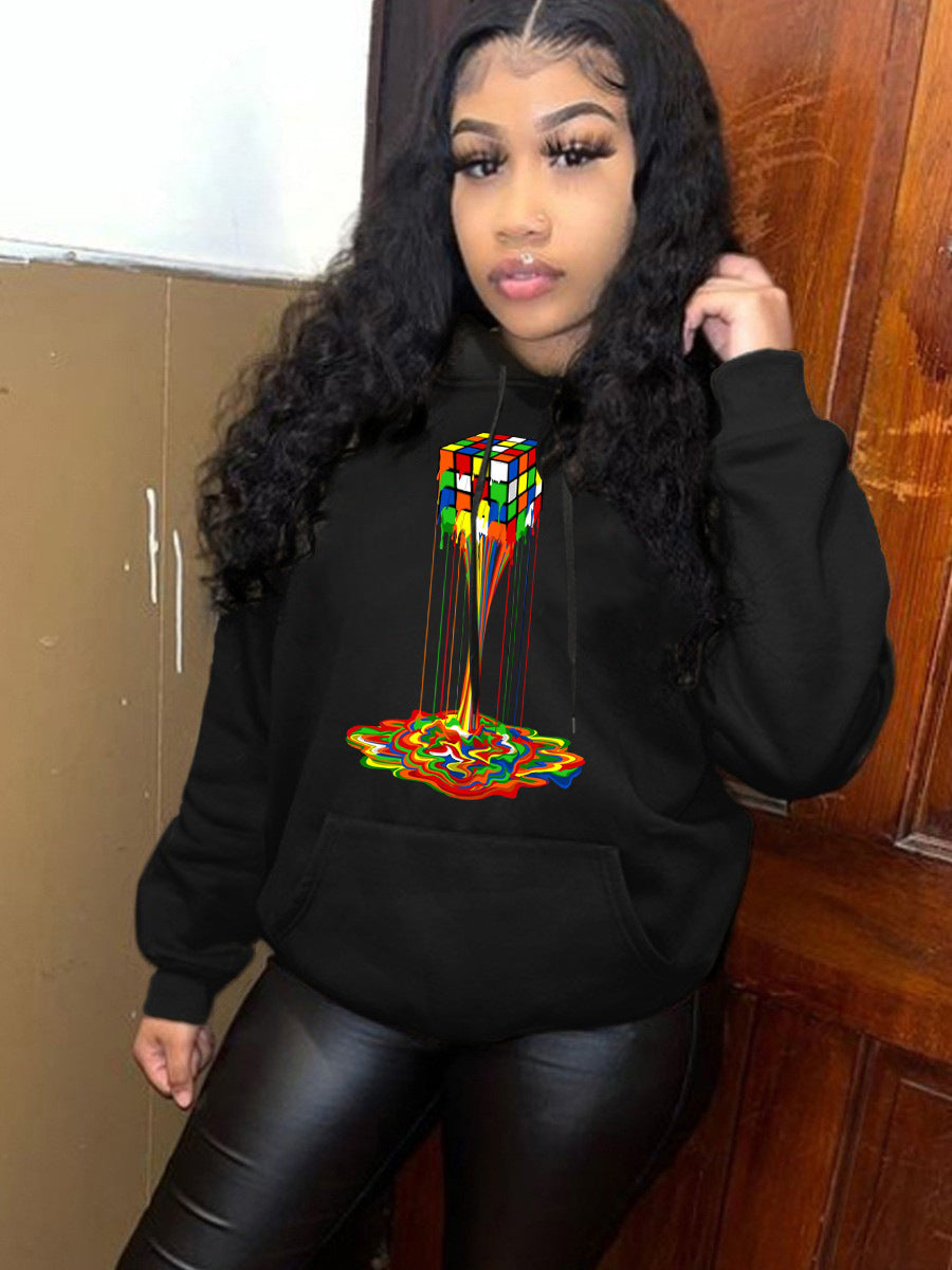 Hoodie for women with creative Rubik's Cube design Lune London
