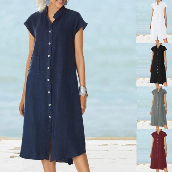 Casual shirt dress for women in lightweight fabric with pockets Lune London