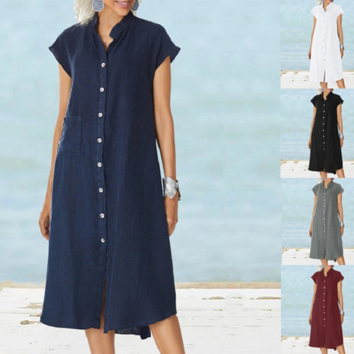 Casual shirt dress for women in lightweight fabric with pockets Lune London