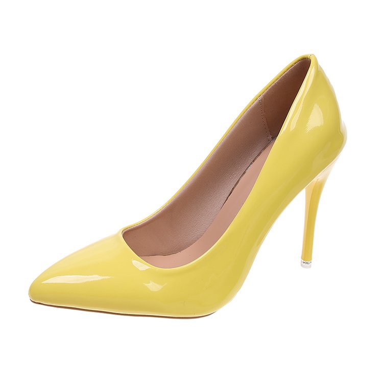 Women High-Heeled Pumps with Shiny Patent Finish and Elegant Silhouette Lune London