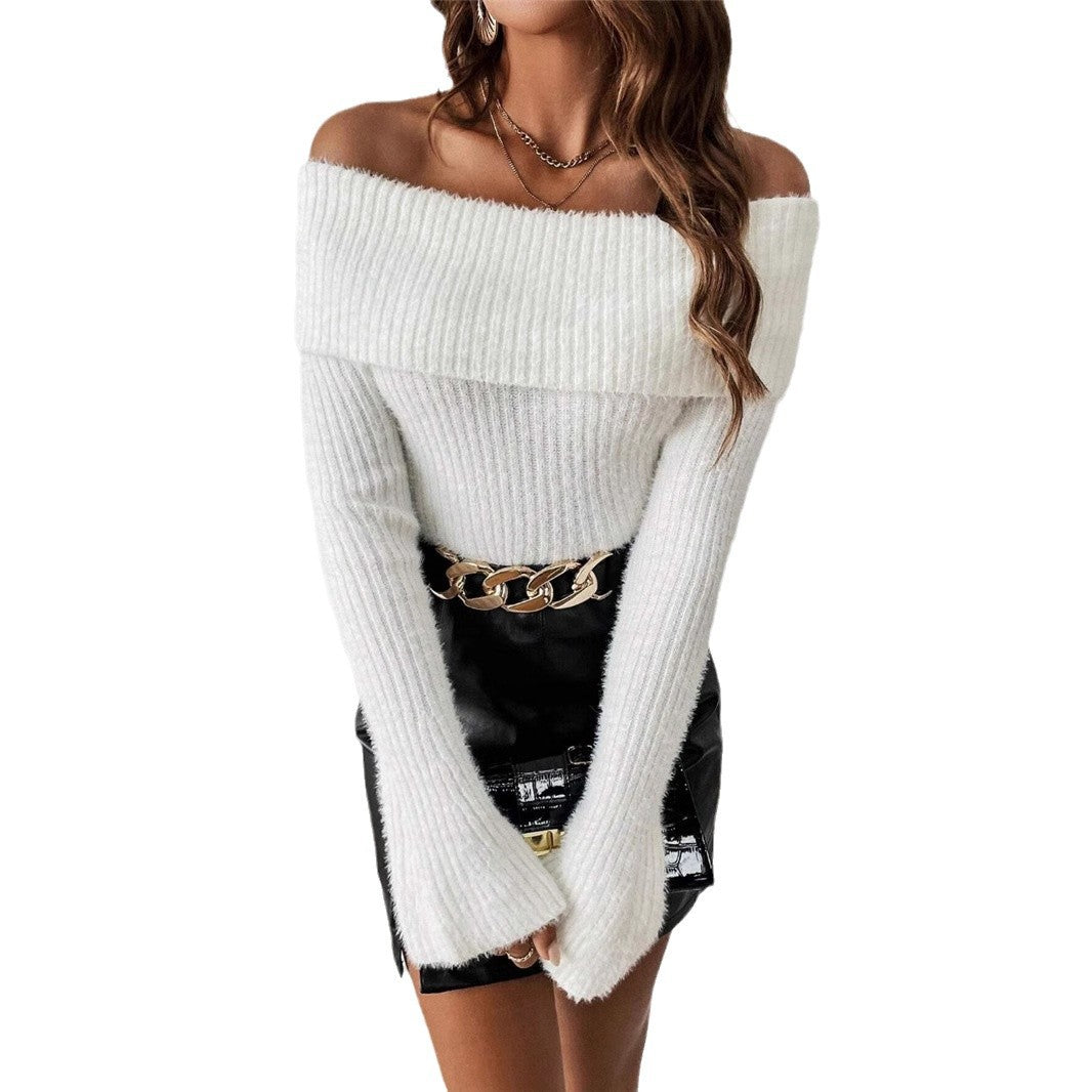 Women Off-Shoulder Knit Sweater Lune London