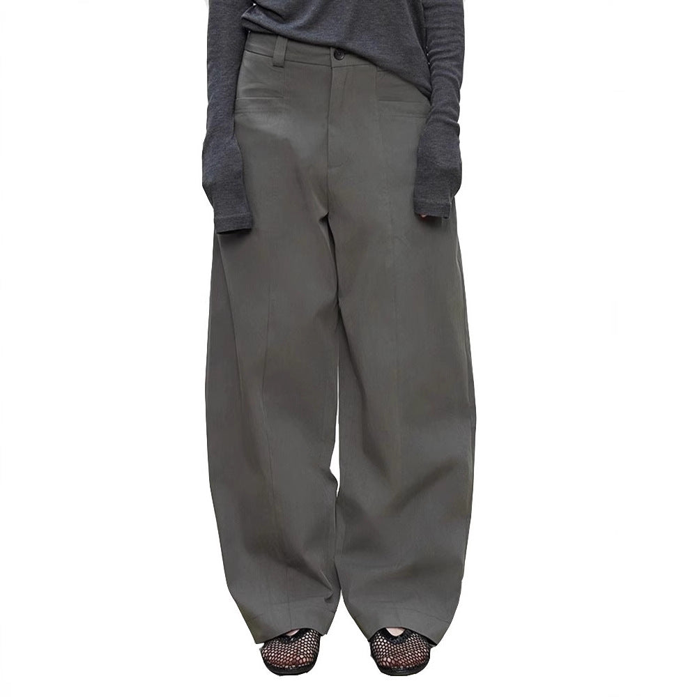 Pantalon large taille haute pour femmes en tissu texturé Chic & Stil
