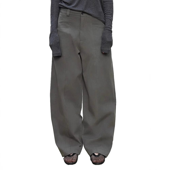 Pantalon large taille haute pour femmes en tissu texturé Chic & Stil