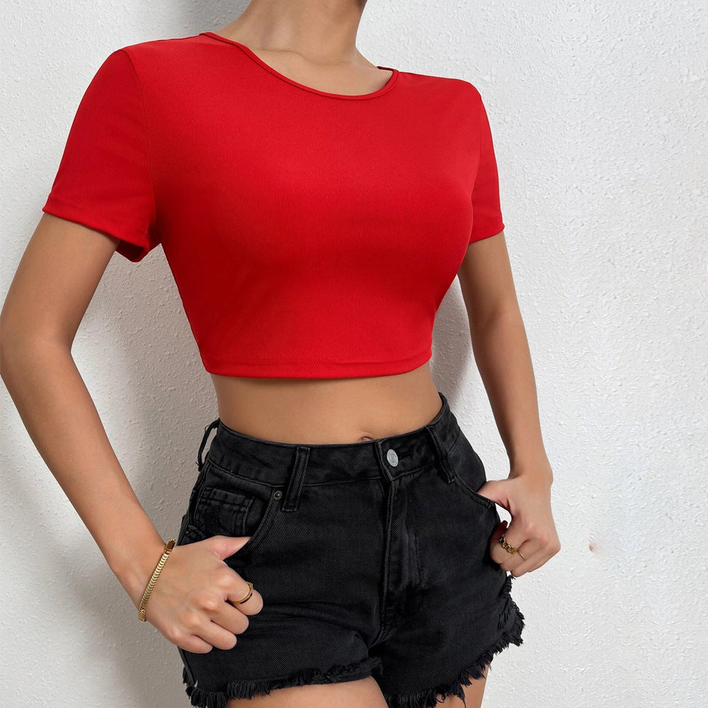 Chic & Stil women's court top with decorative back ribbons