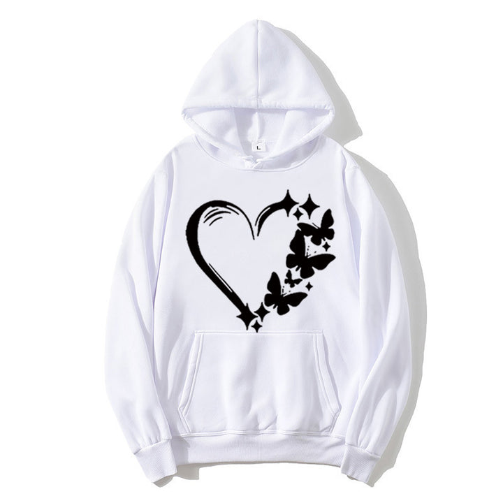 Women's hoodie with creative heart and butterfly design Chic & Stil