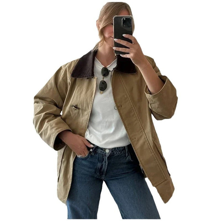 Veste en coton stylée pour femmes avec col amovible Chic & Stil