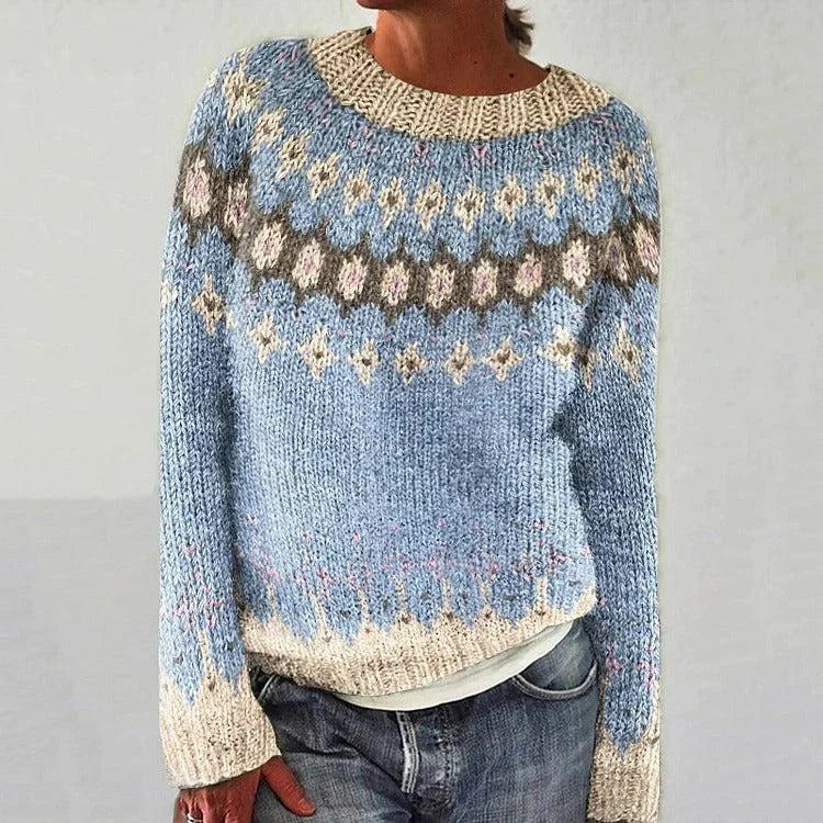 Pull en tricot pour femmes avec un motif vibrant et une coupe confortable Chic & Stil