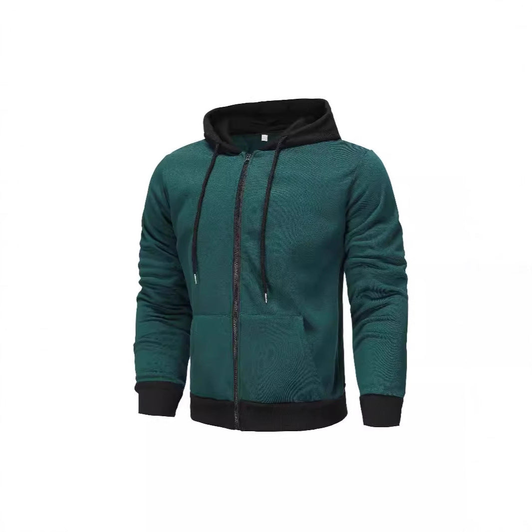 Men's Zip Hoodie with contrasting color and kangaroo pocket Lune London