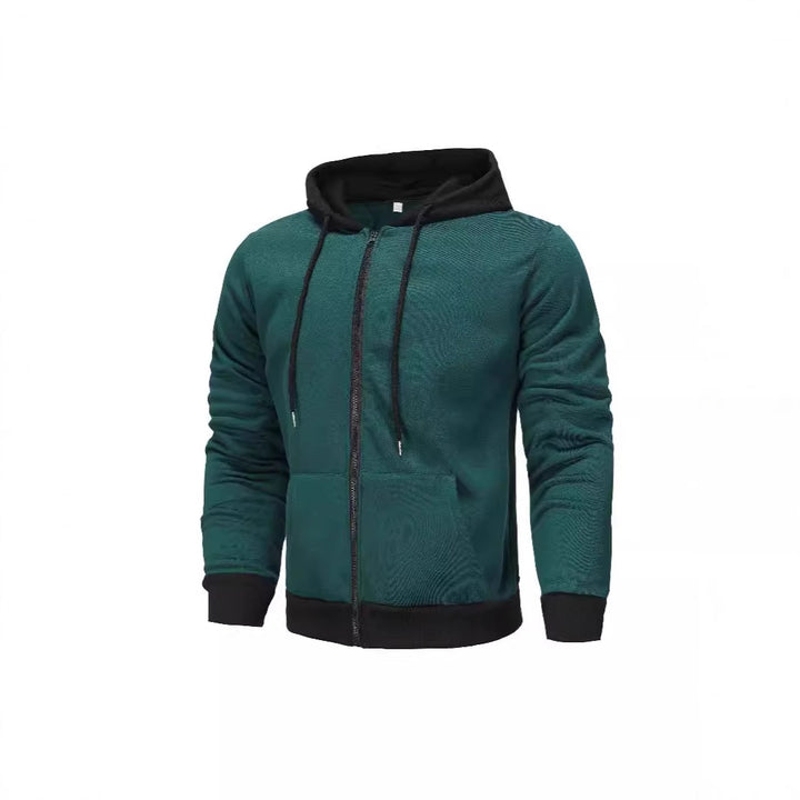 Men's Zip Hoodie with contrasting color and kangaroo pocket Lune London