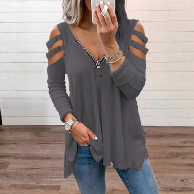 Ladies knit sweater with trendy cut-out sleeves Lune London