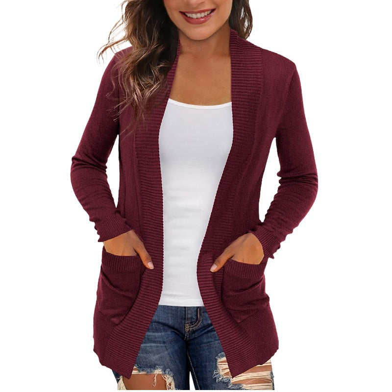 Ladies Long Sleeve Knit Coat Lune London