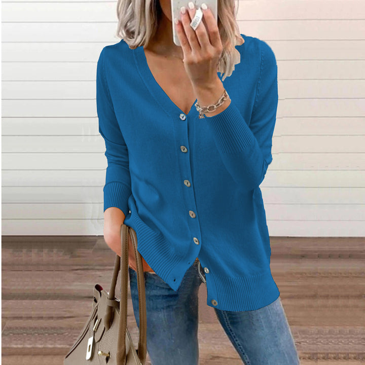 Lady cardigan with V-neck and fine button details Lune London