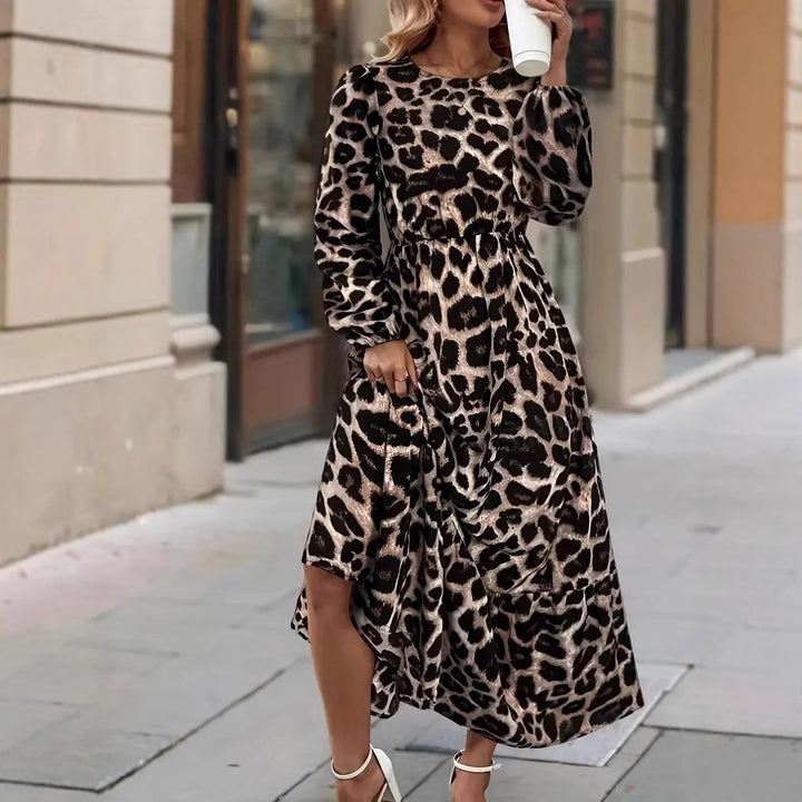 Maxi dress for women with modern leopard print Lune London