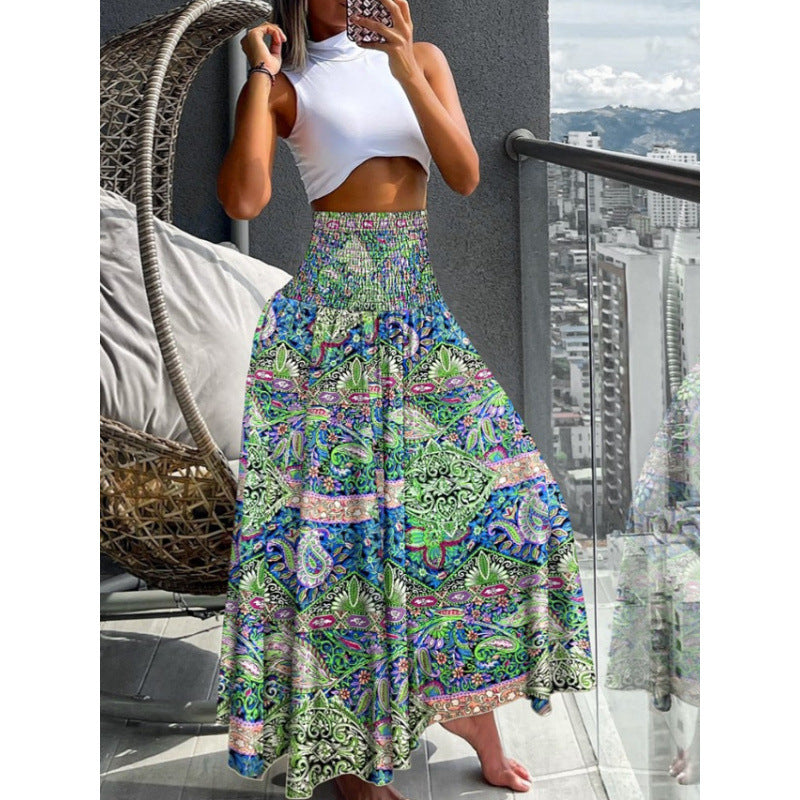 Lune London High Waist Bohemian Maxi Skirt for Women