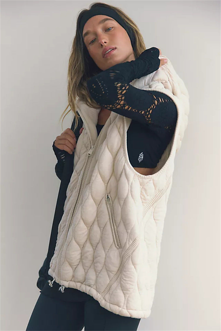 Women's vest with hood and lightly padded design Lune London
