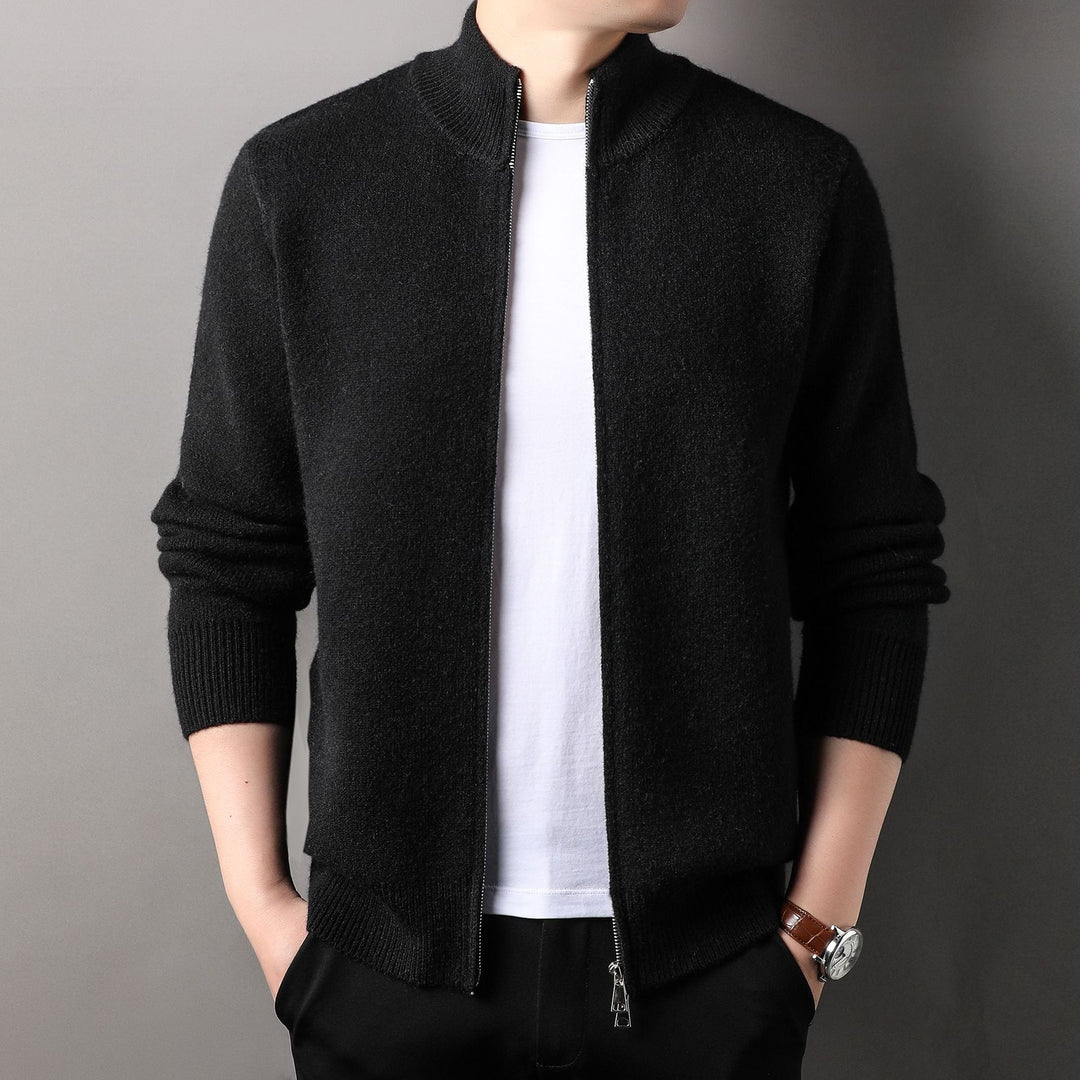Men's knit jacket with modern collar and high-quality texture Lune London