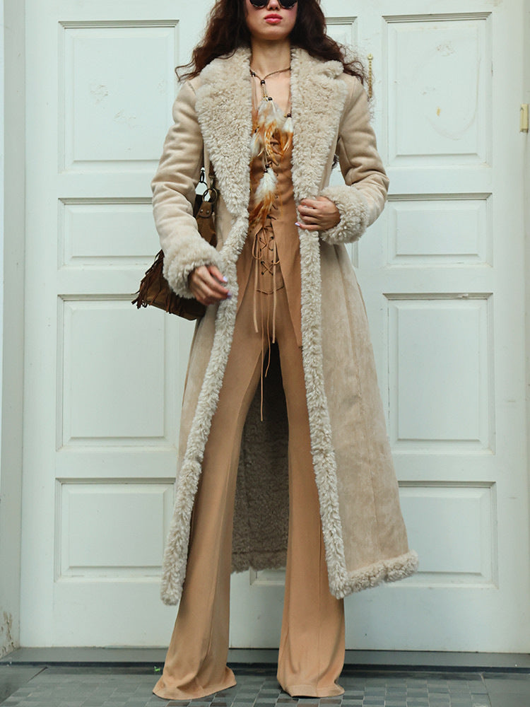 Ladies Long Fur Coat with Luxurious Inner Lining Lune London