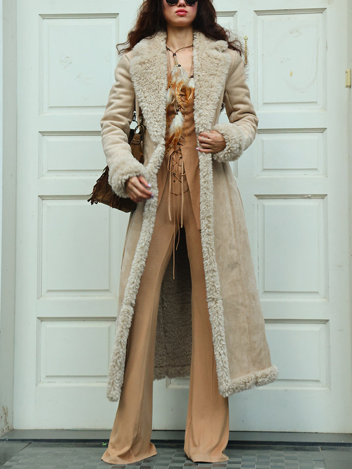 Ladies Long Fur Coat with Luxurious Inner Lining Lune London