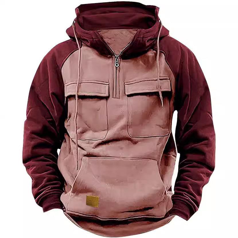 Men's sporty cotton hoodie with practical pockets Lune London