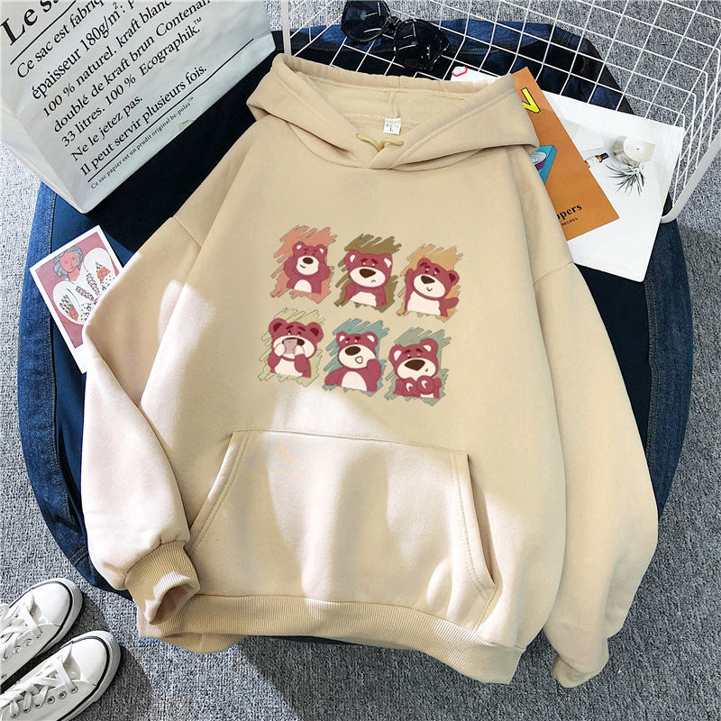 Women's Hooded Sweatshirt with Animal Cartoon Design Chic & Stil