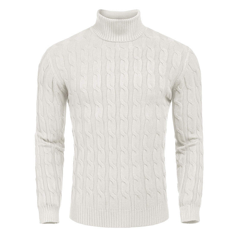 Elegant turtleneck sweater for men with cable pattern Lune London