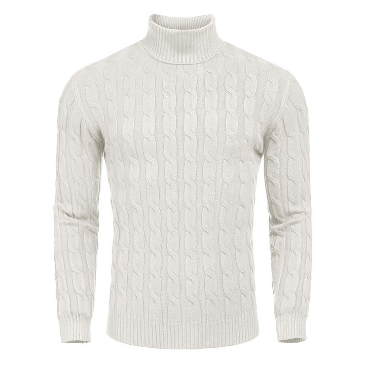 Elegant turtleneck sweater for men with cable pattern Lune London