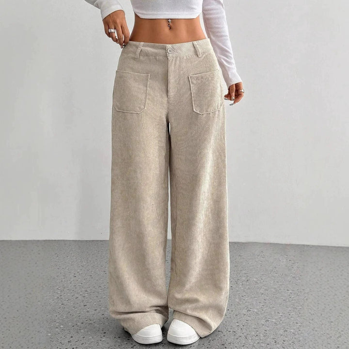 Wide corduroy pants for women with pockets Lune London