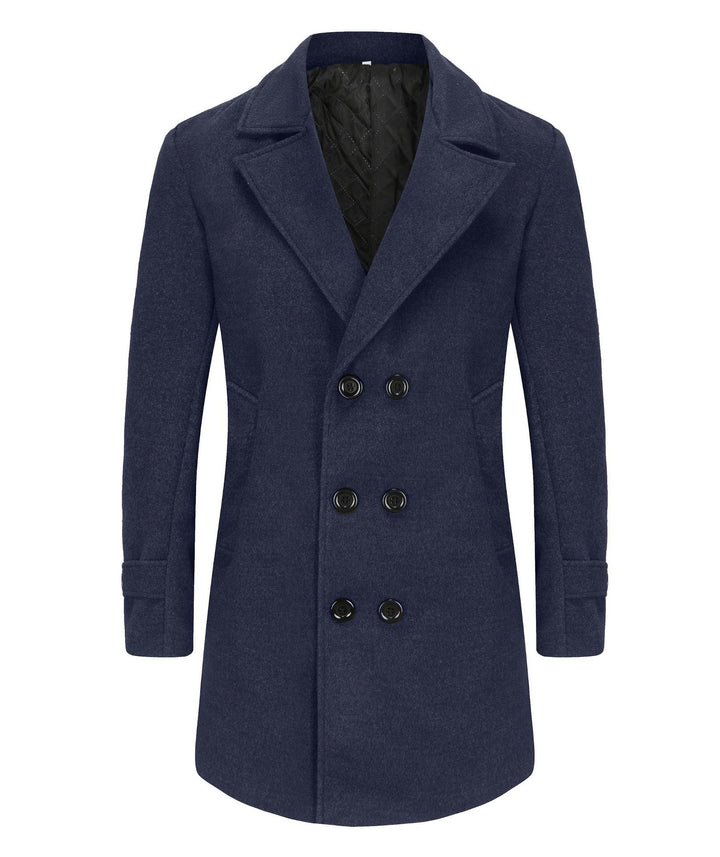 Elegant reversible coat for men with double-breasted buttons and hidden belt Lune London
