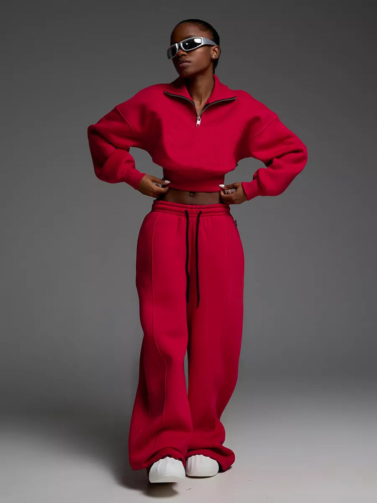 Casual oversized sweatshirt set for women with zipper Lune London