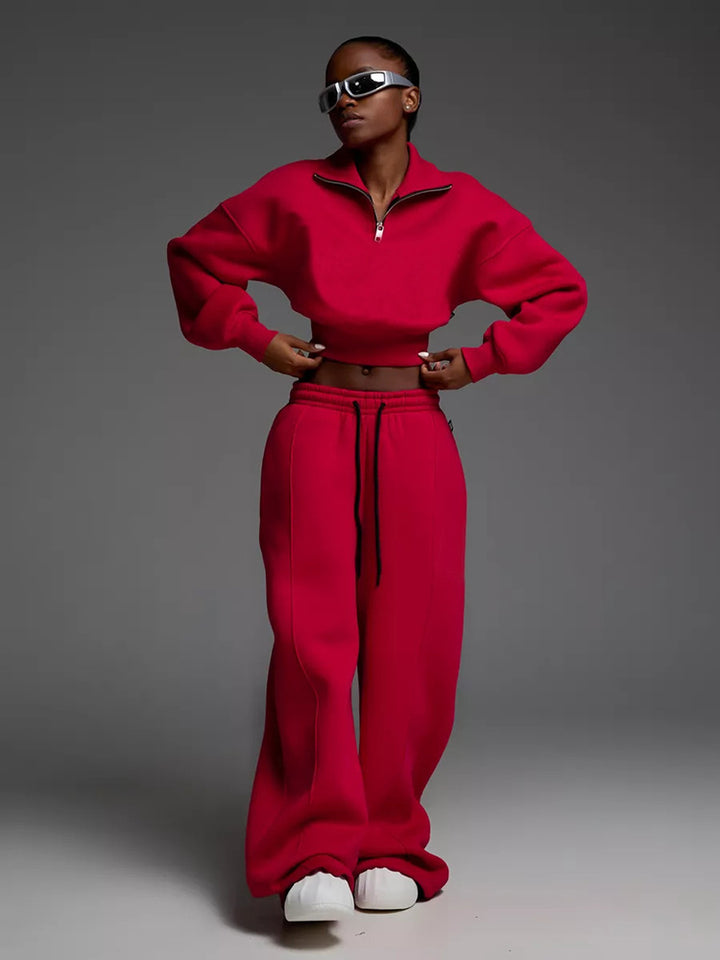 Casual oversized sweatshirt set for women with zipper Lune London