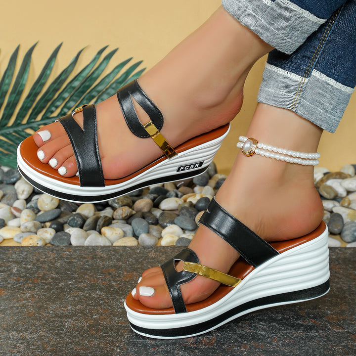 Wedge sandals for women with elegant strap design and comfortable sole Lune London