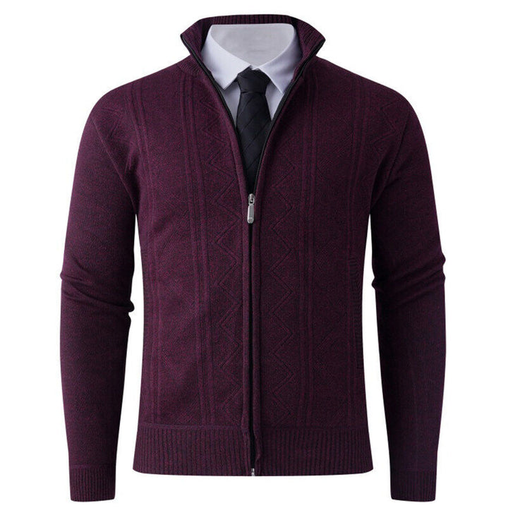 Men's knit jacket with modern zipper and elegant patterns Lune London