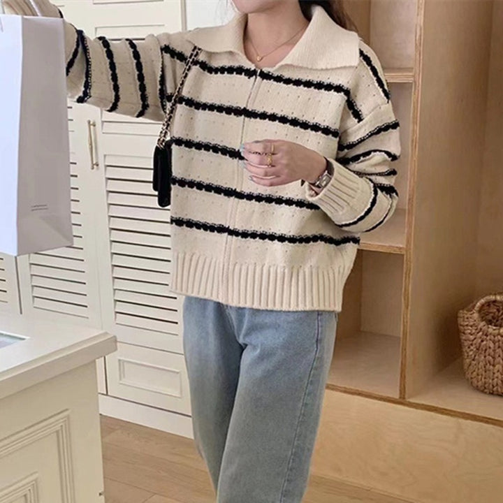 Striped knit sweater for women Lune London