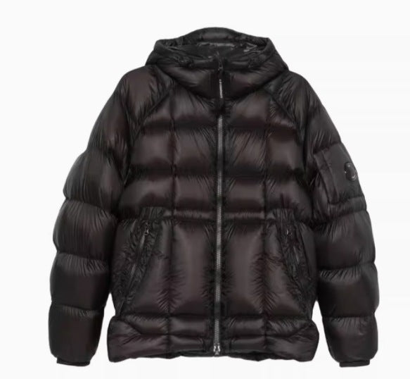Women's warm quilted jacket with adjustable hood collar and practical piped pockets Lune London