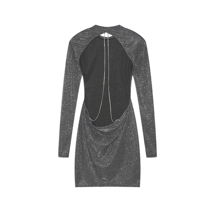 Mini dress for women with shiny detail at the back Lune London