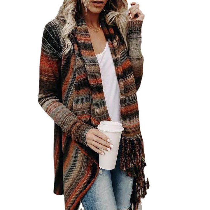 Poncho cocoon pour femme avec franges Chic & Stil