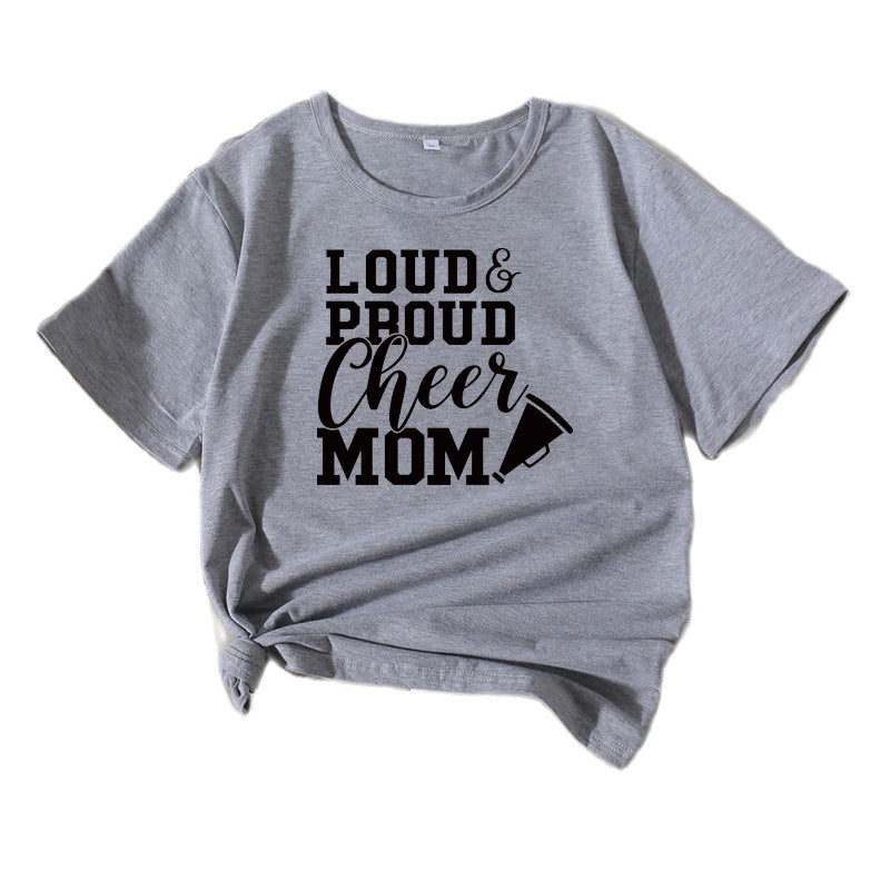 Chic and Stylish Mama Cheerleading Graphic T-Shirt Women