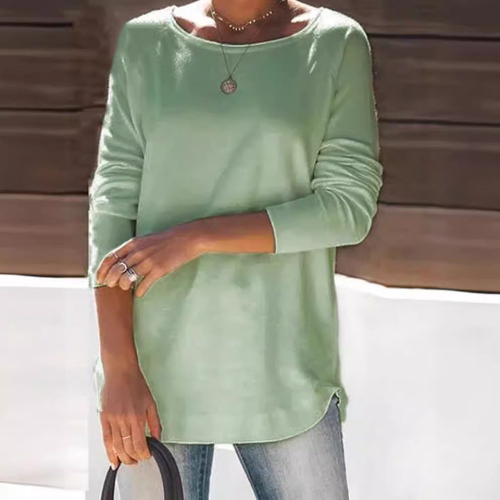 Ladies comfortable long sleeve t-shirt with a large neck Lune London