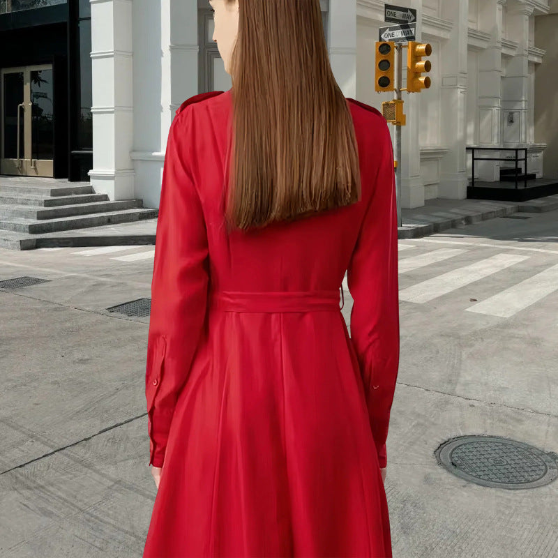 Shirt dress for women with cinched belt and classic details Lune London
