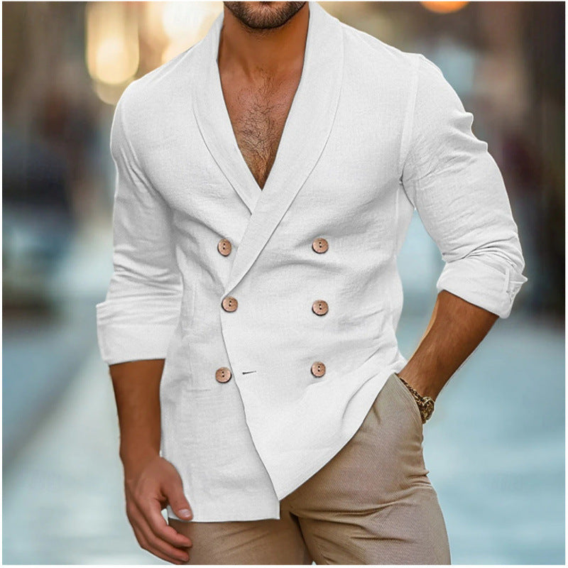 Elegant linen jacket for men with double knot design Lune London