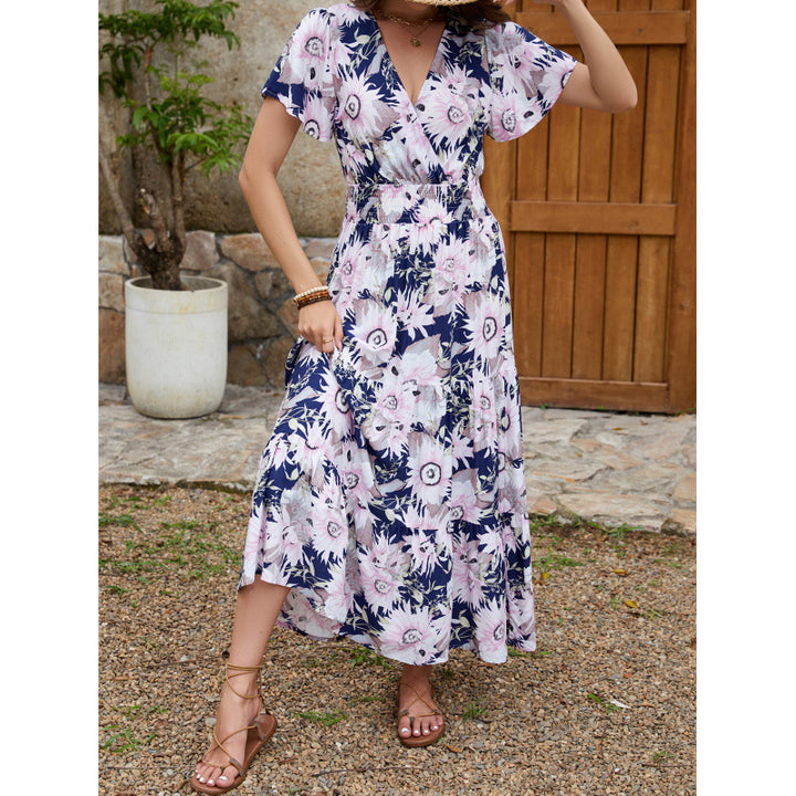 Lune London women's floral wrap midi dress